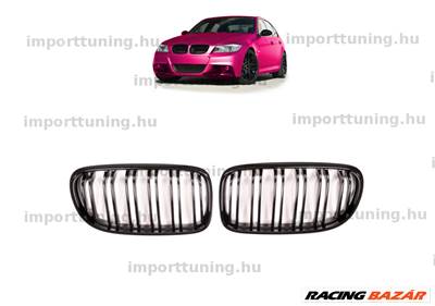 BMW 3 E90 E91 2008-2011 Facelift Dual Line Matt Fekete Hűtőrács