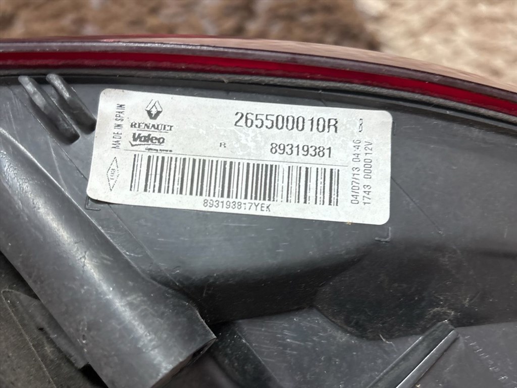 RENAULT MEGANE III Grandtour KZ0/1 Jobb Külső Hátsó Lámpa 015640 5. kép