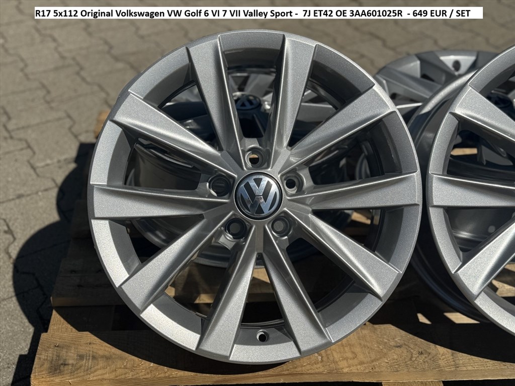 R17 5x112 Original Volkswagen VW Golf 6 VI 7 VII Valley Sport gyári alufelnik felnik 1. kép