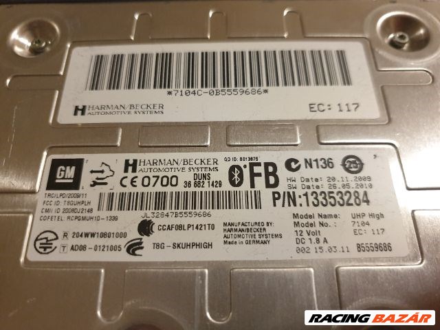 Opel Astra J, Opel Zafira C, Opel Insignia A, Opel Meriva B, Opel Mokka Bluetooth modul  13353284 3. kép