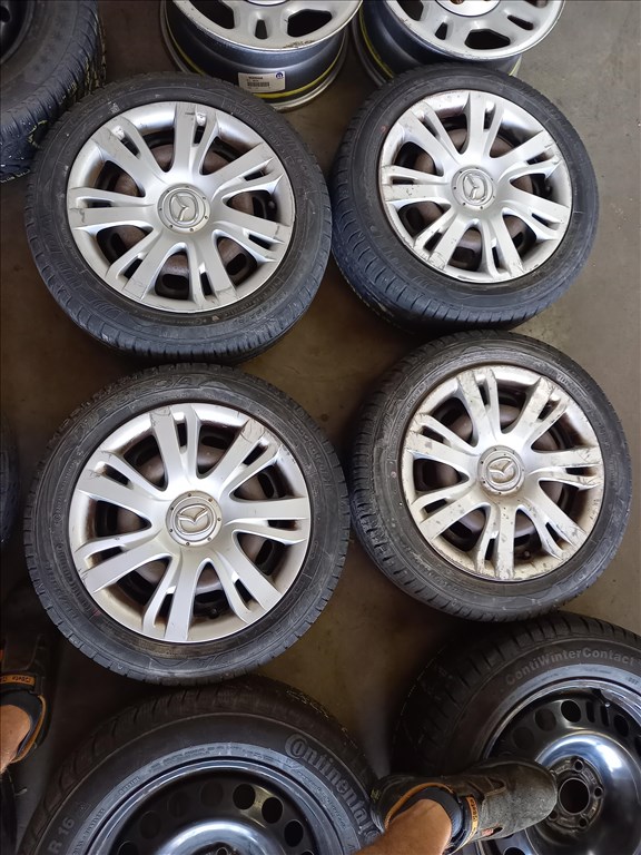 Mazda 4x100-as 6x15" használt (gyári felni) lemezfelni 185/55 újszerű Fulda nyári gumi sxx3 1. kép