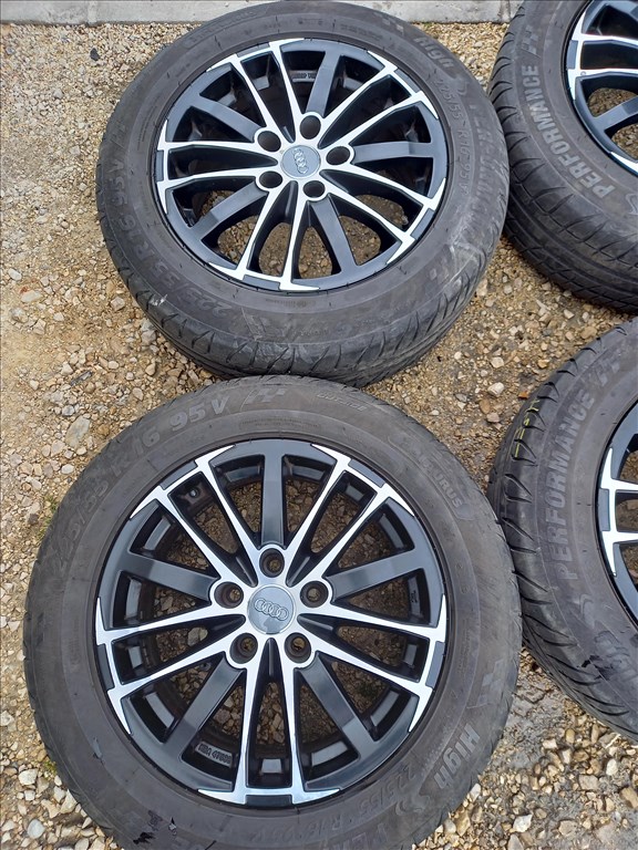  Ats  Audi 7.5x16 5x112 fekete polír alufelni 225/55R16 nyárival sxx2 2. kép