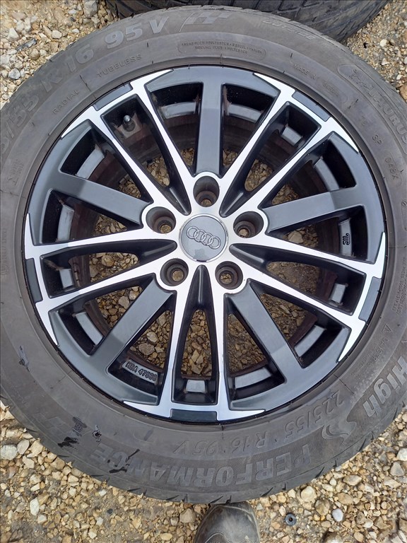  Ats  Audi 7.5x16 5x112 fekete polír alufelni 225/55R16 nyárival sxx2 3. kép