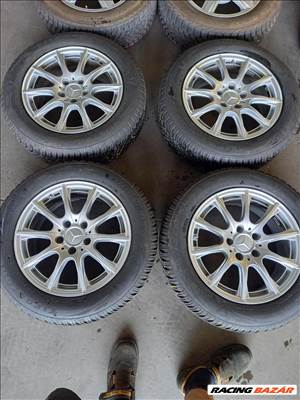 Mercedes W205  5x112-as 6.5x16" (gyári felni) alufelni 205/60 újszerű Bridgestone téli gumi sxx2