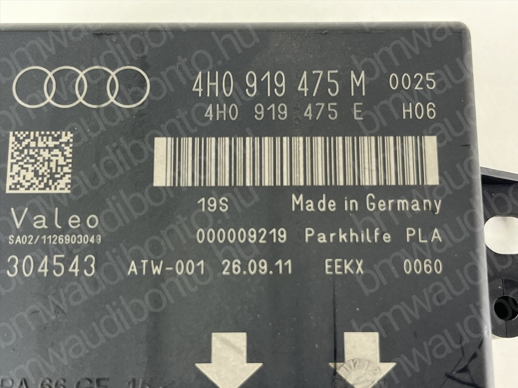AUDI A6 C7 (4G2, 4GC) Tolatóradar vezérlőegység/modul (4H0919475M, 4H0919475AB, 4H0919475AD, 4H0919475AF, 4H0919475R, 4H0919475H) 2. kép