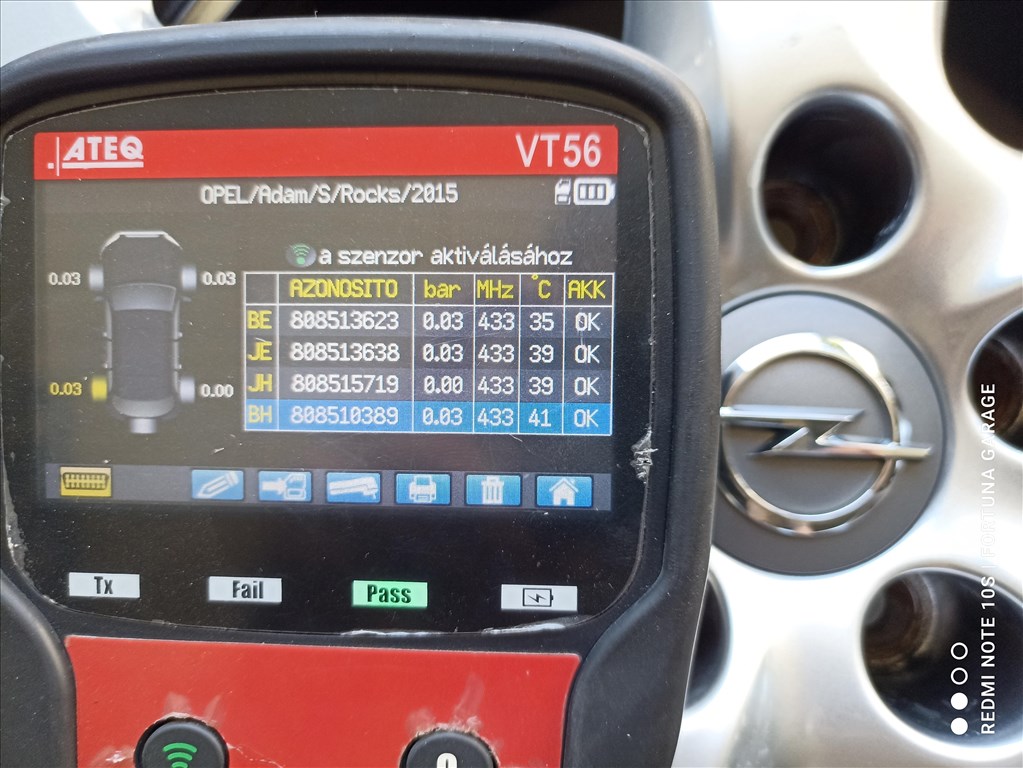 5x110 17" Opel újszerű alufelni garnitúra +TPMS 9. kép