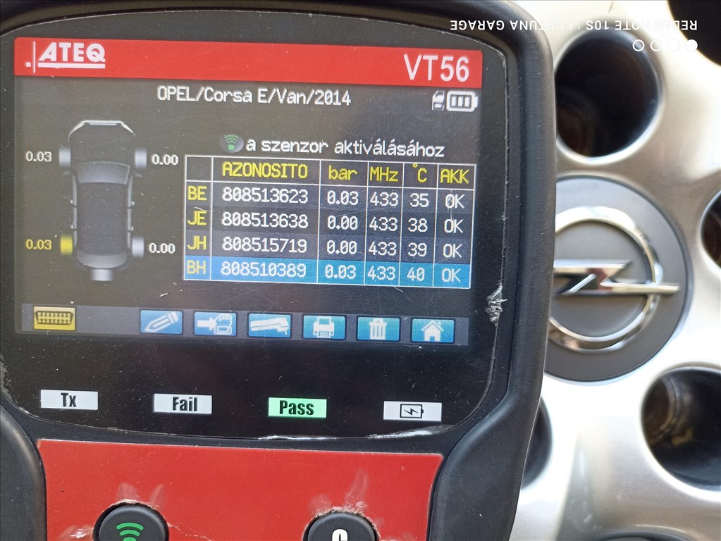 5x110 17" Opel újszerű alufelni garnitúra +TPMS 10. kép