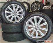 5x112 Gyári Volkswagen Touran II 5T "Stockholm" alufelni 215/55 R17 újszerű téli gumik +TPMS  /K110.