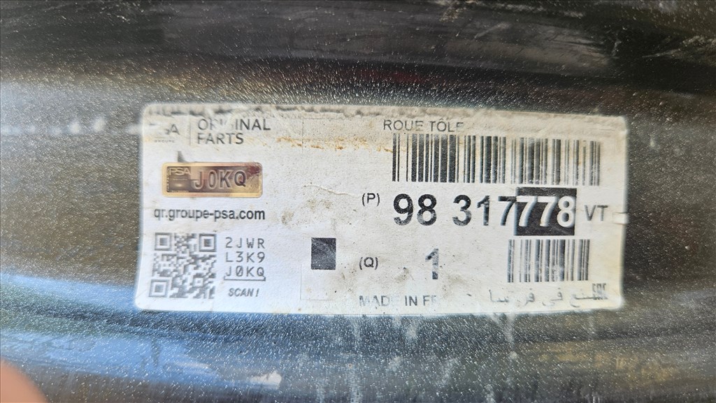  5x108 lyukosztású 6,5JJ 15" újszerű Peugeot/Citroen gyári lemezfelni eladó 2. kép