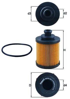 MAHLE OX 418D - olajszűrő ALFA ROMEO FIAT FORD LANCIA OPEL SUZUKI VAUXHALL