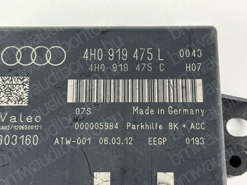 AUDI A6 C7 (4G2, 4GC) Tolatóradar vezérlőegység/modul (4H0919475L) 2. kép