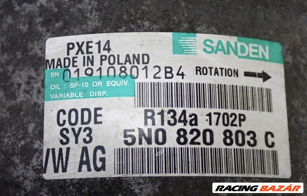 Volkswagen Passat B7 2.0 TDI CFF klímakompresszor 5n0820803c 4. kép