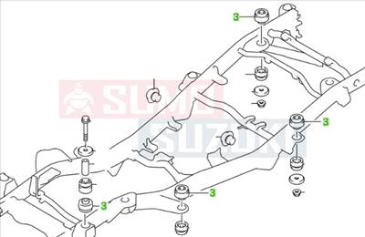 Suzuki Jimny alváz gumi fülke tartó 71511-65D00