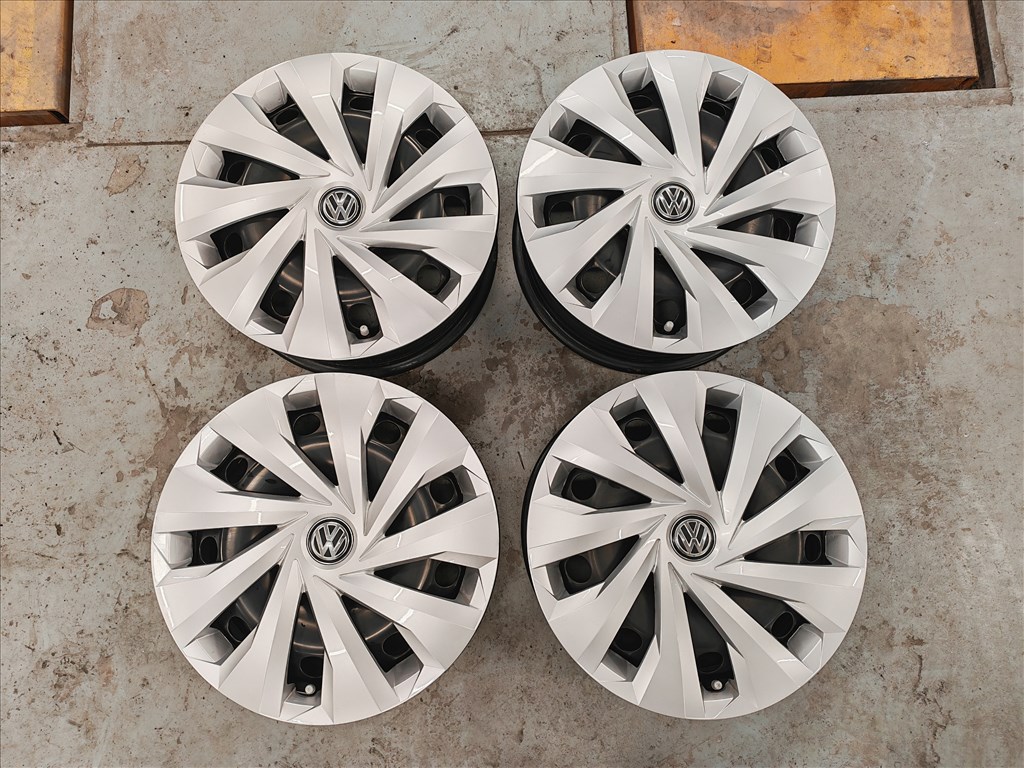  15" 5x100 VW lemezfelni szett dísztárcsával! 2. kép