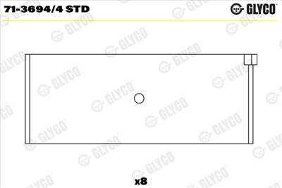 GLYCO 71-3694/4 STD - hajtókar csapágy ARO AUDI AUDI (FAW) DONKERVOORT FORD SEAT SKODA VW VW (FAW) V