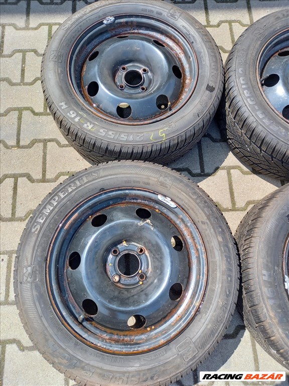 Peugeot 5008 4x108 lyukosztású 16" használt lemezfelni, 215/55 használt Semperit téli gumi sxx3 2. kép