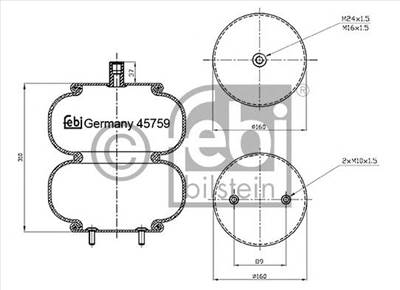 FEBI BILSTEIN 45759 - Légrugó rugótömb RENAULT TRUCKS VOLVO