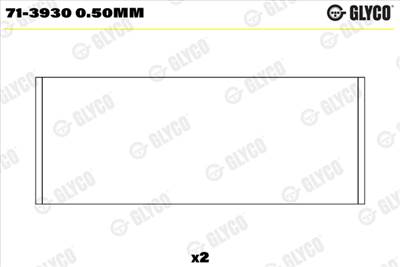 GLYCO 71-3930 0.50mm - hajtókar csapágy AUDI FORD MAN MITSUBISHI SEAT SKODA VW VW (SVW)