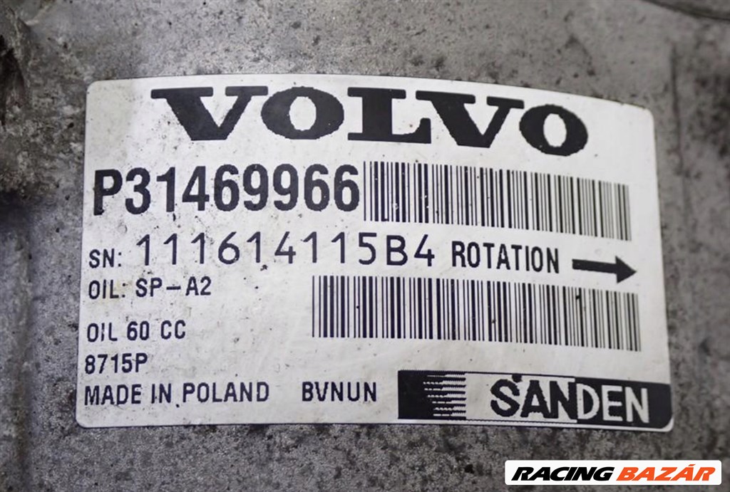 Volvo V40 II 2.0 D klímakompresszor 31469966 2. kép