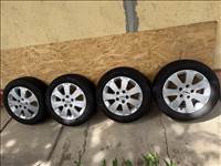  5x110 lyukosztású 15" használt alufelni, rajta 185/60 használt Kleber nyári gumi gumi 
