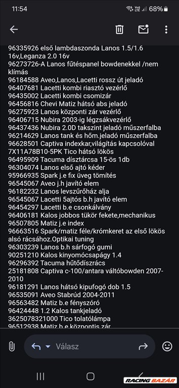 Chevrolet/Daewoo alkatrészek egyben eladóak 5. kép