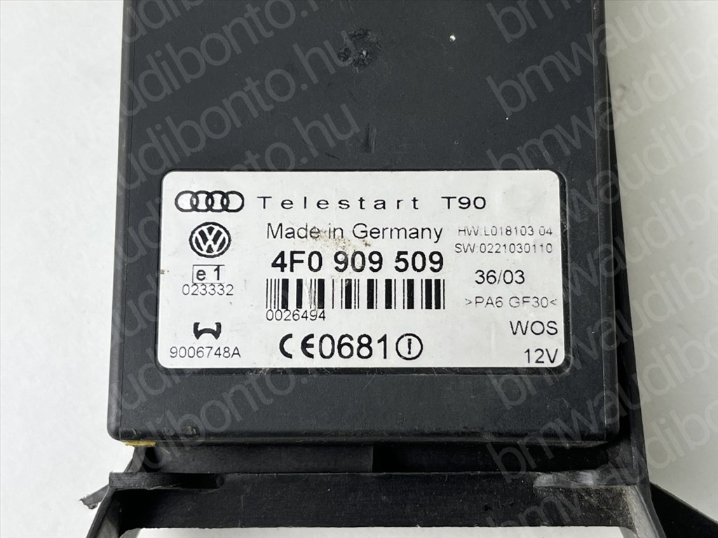 AUDI A6 C6 (4F2) Webasto állófűtés vezérlőegység/modul (4F0909509) 2. kép