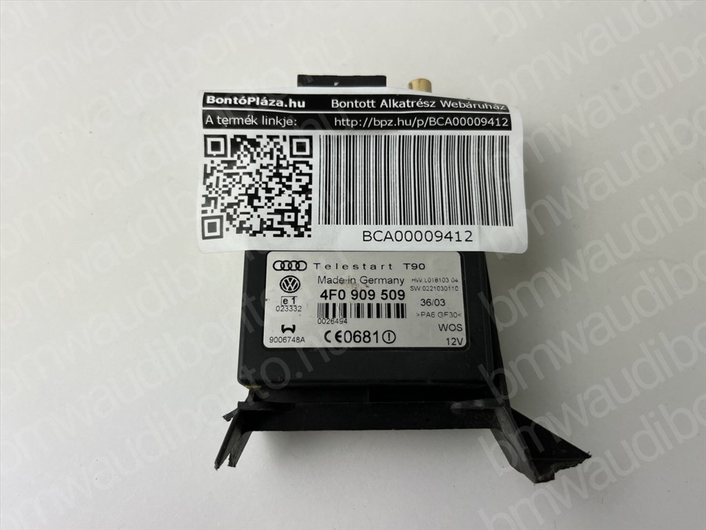 AUDI A6 C6 (4F2) Webasto állófűtés vezérlőegység/modul (4F0909509) 3. kép