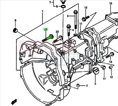 Suzuki Maruti 800, Samurai SJ410 váltóház rögzítő csavar 01107M10456