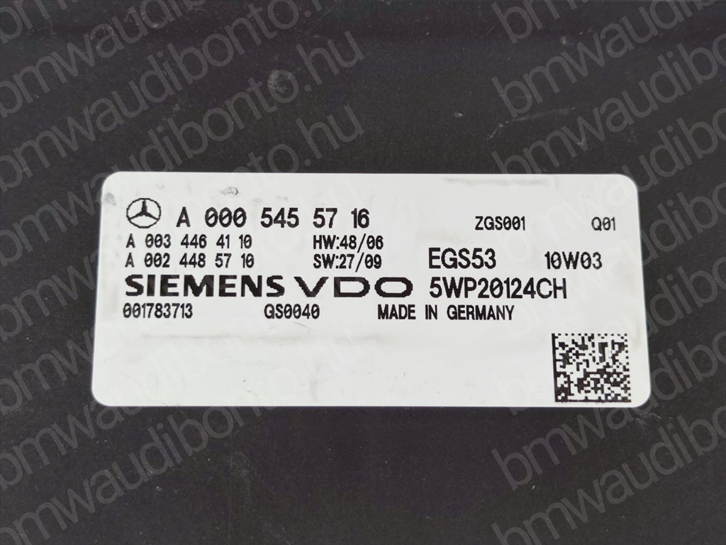 MERCEDES-BENZ C-CLASS (W204)  C 220 CDI (204.002) Automataváltó vezérlőegység/modul (A0005455716) 2. kép