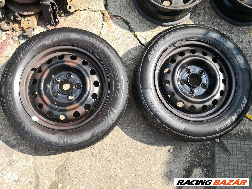  15" újszerű lemezfelni, rajta 185/65 használt gumi  1. kép