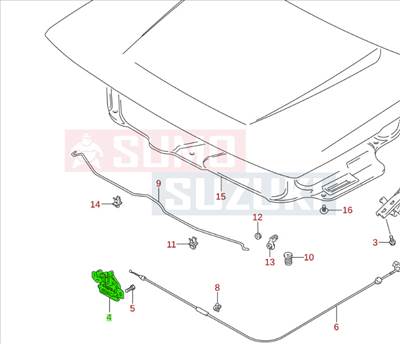 Suzuki Vitara SE416 motorháztető zárszerkezet 82110-61A00