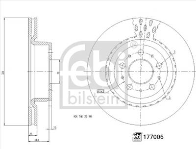 FEBI BILSTEIN 177006 - féktárcsa TESLA