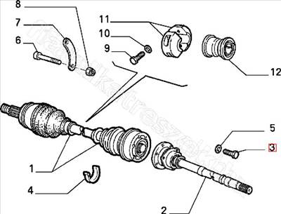 Féltengely csavar - 166, 145, 156, BRAVO, GRANDE, 146 - 16044234, 60814909 -  - FIAT eredeti Eredeti új 16044234