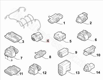 Kábel csatlakozó - BRAVO, GIULIA, DELTA, PUNTO, 4C, 500L - 71749549 -  - FIAT eredeti Eredeti új 71749549