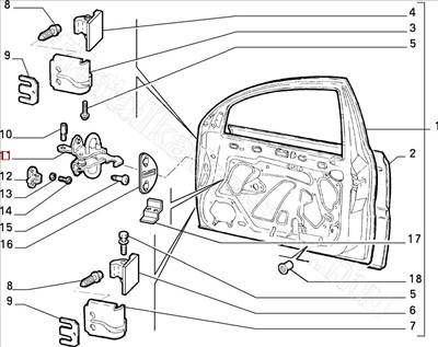 Ajtó határoló - MAREA, BRAVO, BRAVA - 46823707 -  - FIAT eredeti Eredeti új 46823707