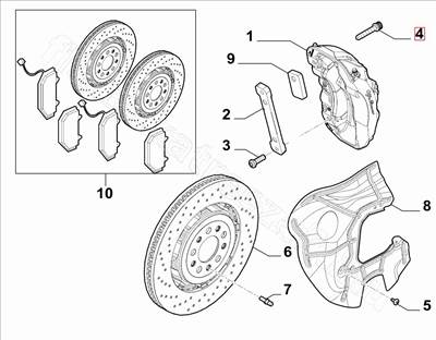 Első féknyereg csavar Giulia / Stelvio 2.9 BZ - GIULIA, STELVIO - 50536744 -  - FIAT eredeti Eredeti új 50536744