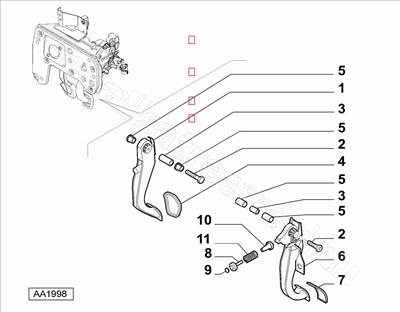 Fék / kuplung pedál hüvely - REGATA, GIULIA, PUNTO, GT, 146, TIPO - 71740397, 214319 -  - FIAT eredeti Eredeti új 71740397