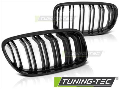 BMW E90 / E91 LCI 09- FÉNYES FEKETE DOUBLE BAR M-LOOK  Tuning-Tec Hűtőrács