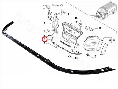 Alsó lökhárító merevítő - JUMPER, DUCATO, BOXER - 1375616080, 1611707180 -  - FIAT eredeti Eredeti új 1375616080