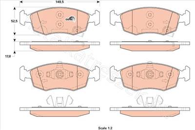 FÉKBETÉT KÉSZLET, TÁRCSAFÉK - YPSILON, PANDA - GDB1921, GDB1921 -  - TRW Egyéb GDB1921