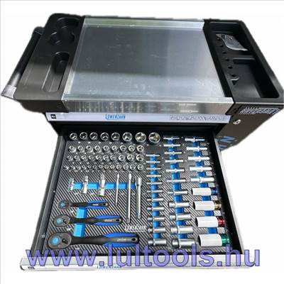 Szerszámkocsi 7 fiók + oldalszekrény 6 tálca szerszámmal