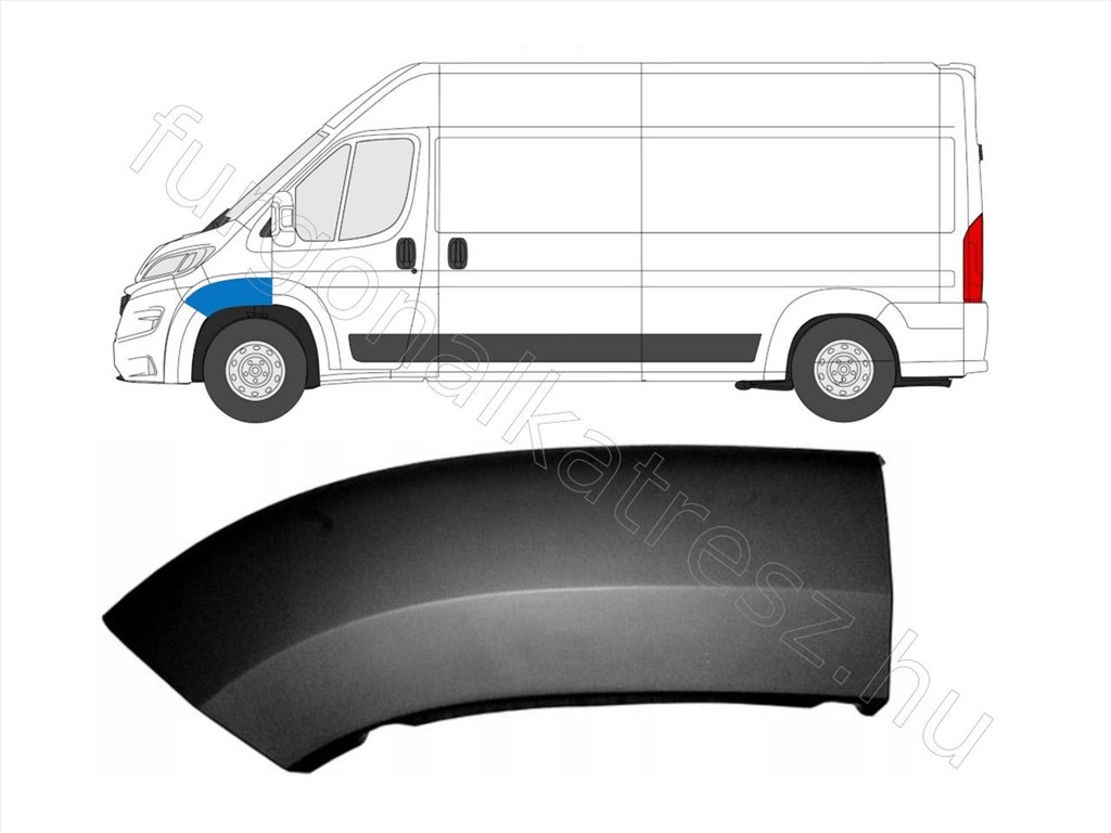 Bal első sárvédő díszléc – (Ducato, Boxer, Jumper 2017.12.09-) bal első sárvédő szélesítés díszléc – AL91111, 735684320 – ALTOLINE utángyártott 735684320 1. kép