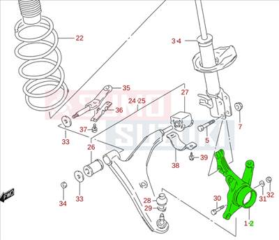 Suzuki Swift 1992-2004 csonkállvány bal első 45151-63BV0
