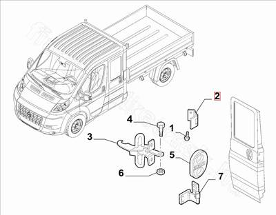 Ajtózsanér - JUMPER, DUCATO, BOXER - 1344455080, 9035W3 -  - FIAT eredeti Eredeti új 1344455080