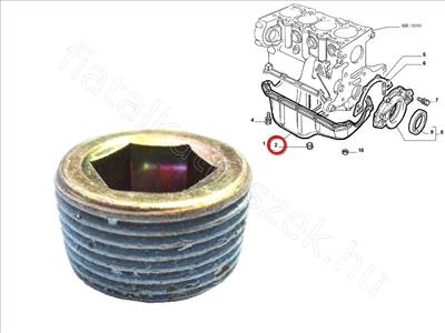 Olaj leeresztő csavar - MAREA, CROMA, TEMPRA, ELBA, DELTA, C25 - 7734022, 60808630 -  - FIAT eredeti Eredeti új 7734022