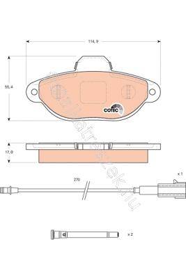 FÉKBETÉT KÉSZLET, TÁRCSAFÉK - 500, KA, VOLT, PANDA - GDB1745, GDB1745 -  - TRW Egyéb GDB1745