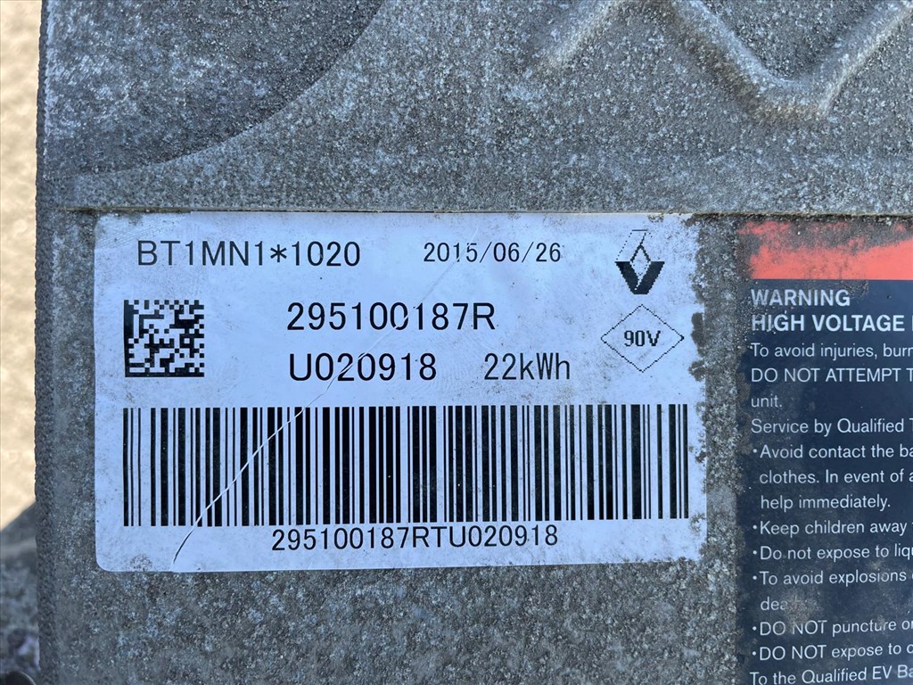 Renault Kangoo II Z.E. EV akkumulátor (HV kkumulátor, nagyfeszültségű akkumulátor) 22 kWh 29510187r 295103194r 4. kép