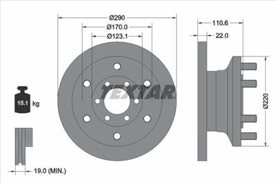 féktárcsa TEXTAR 93175400 for IVECO