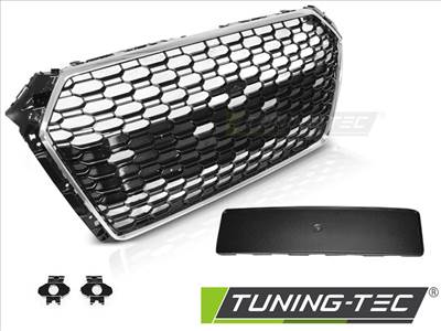 AUDI A4 B9 15-19 CHROME BLACK RS4 STYLE PDC Tuning-Tec Hűtőrács