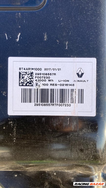 Renault Zoe EV akkumulátor (HV akkumulátor, nagyfeszültségű akkumulátor) 41 kWh 295108557r 295106636r 4. kép